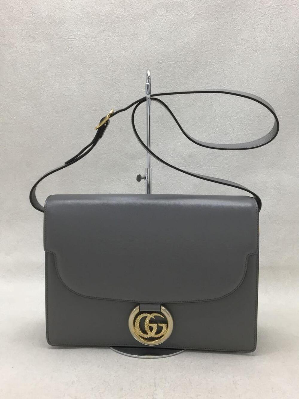 Gucci GG Ring shoulder bag Gray leather